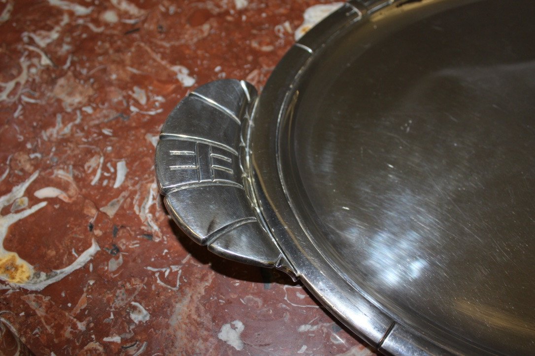 Art Deco Period Silver Metal Tray-photo-1