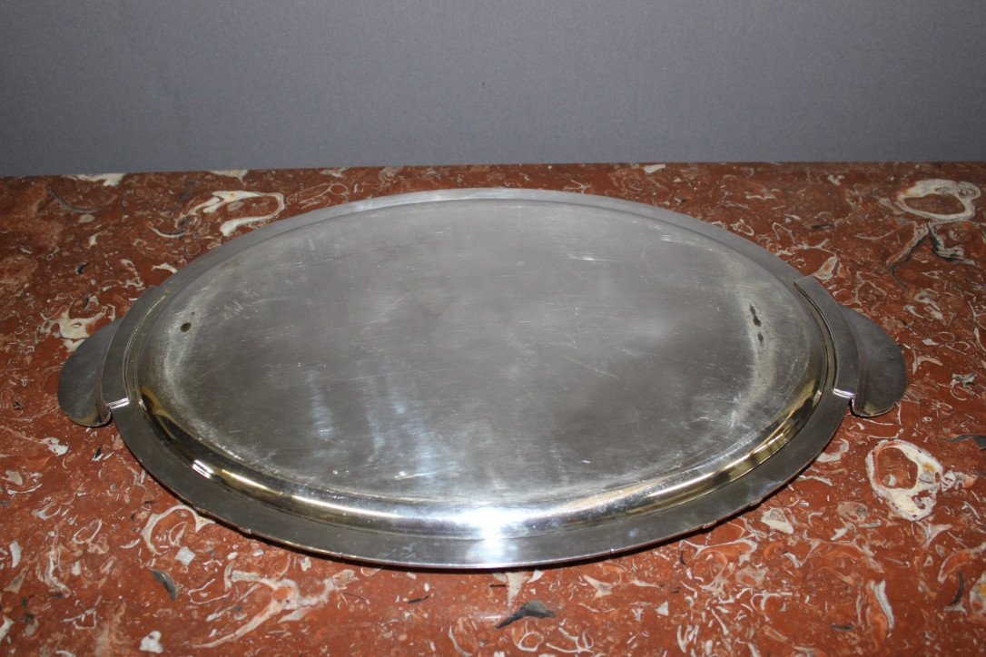 Art Deco Period Silver Metal Tray-photo-3