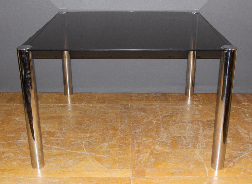 Chrome And Glass Dining Table 1970-photo-3