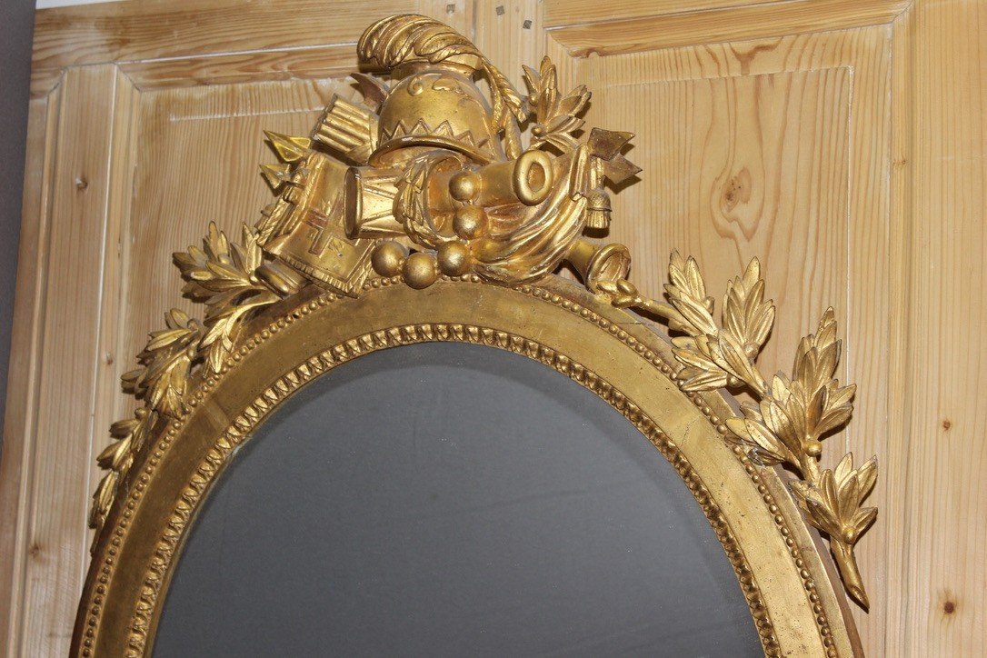 Louis XVI Mirror In Golden Wood End XVIII-photo-2