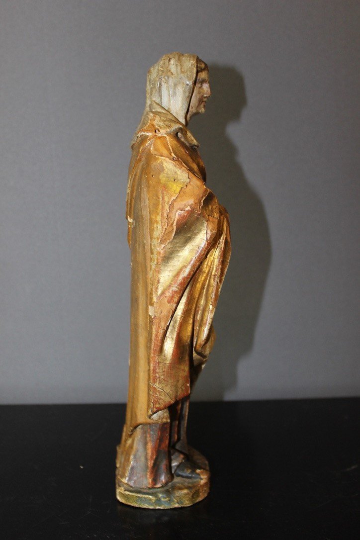 Sculpture Of A Saint In Polychromed And Gilded Wood XVIII-photo-8