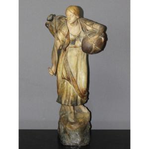 Polychrome Terracotta Sculpture By Sydan Published By Goldscheider