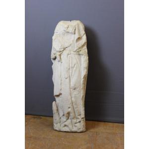 Sculpture En Pierre Calcaire Représentant Saint Roch , Bourgogne  , XV Siècle 