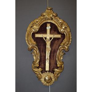 Christ In Ivory In A Golden Wood Frame XIX