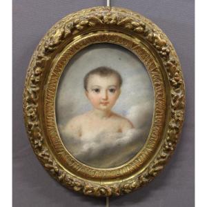 Portrait d'Enfant En Pastel Daté 1820