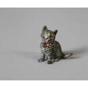 Bronze De Vienne Figurant Un Chat Vers 1900