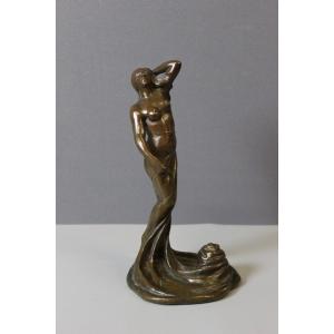 Bronze Dancing Woman Art Nouveau By Heurtebise