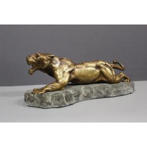 Lionne En Bronze Modèle De Richard Fath Vers 1925