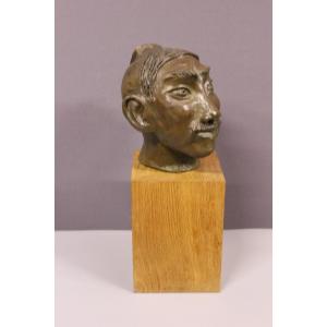 Original Terracotta Depicting An Asian Head Circa 1900