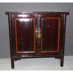 Chinese Lacquered Wood Cabinet Circa 1900