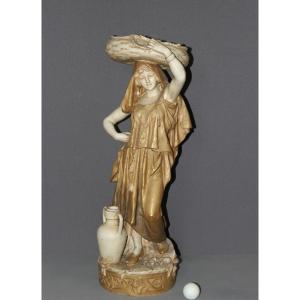 Woman With Basket Art Nouveau By Royal Dux Circa 1900