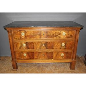 Empire Chest Of Drawers In Walnut 19th Century