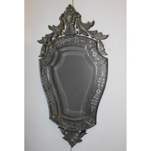 Miroir De Venise à Décor De Fleurs Vers 1950