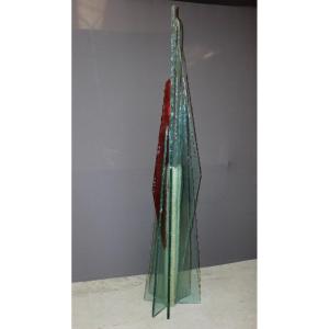 Importante Sculpture En Verre Par Thibault d'Aucuns XX