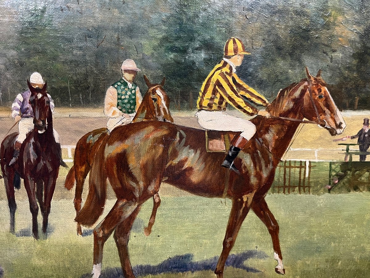 A.bressin (1878-1918) Jockeys In The Paddock -photo-4