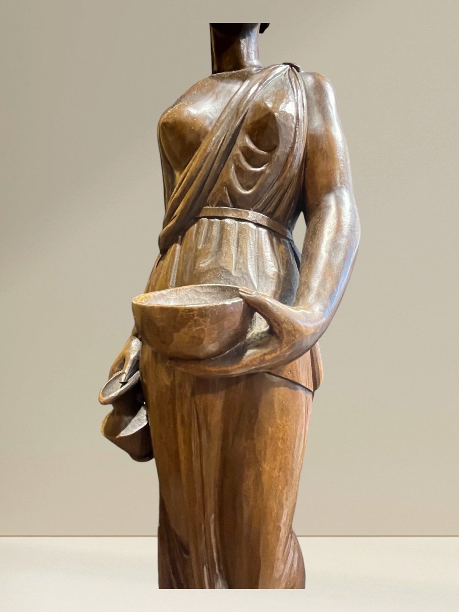 Pair Of Neoclassical Style Wooden Sculptures -photo-2