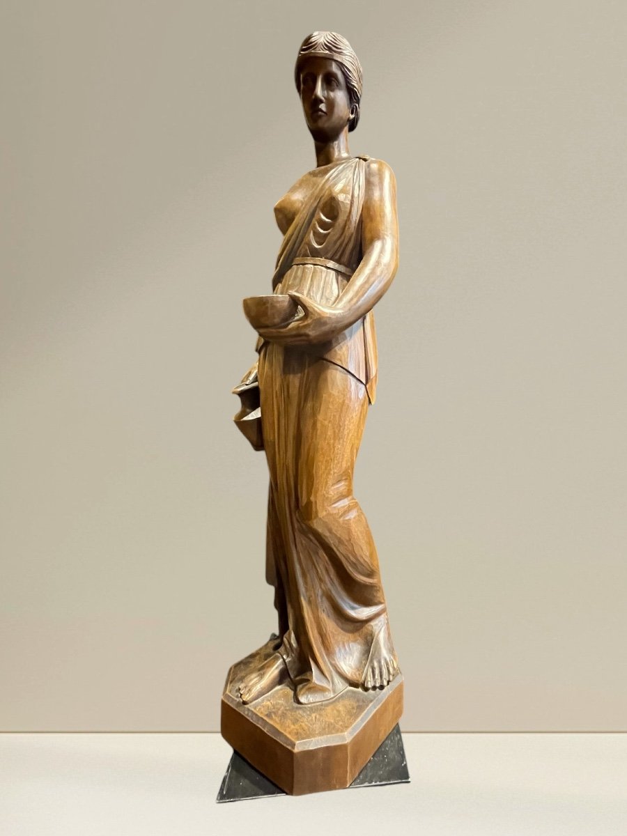 Pair Of Neoclassical Style Wooden Sculptures -photo-2