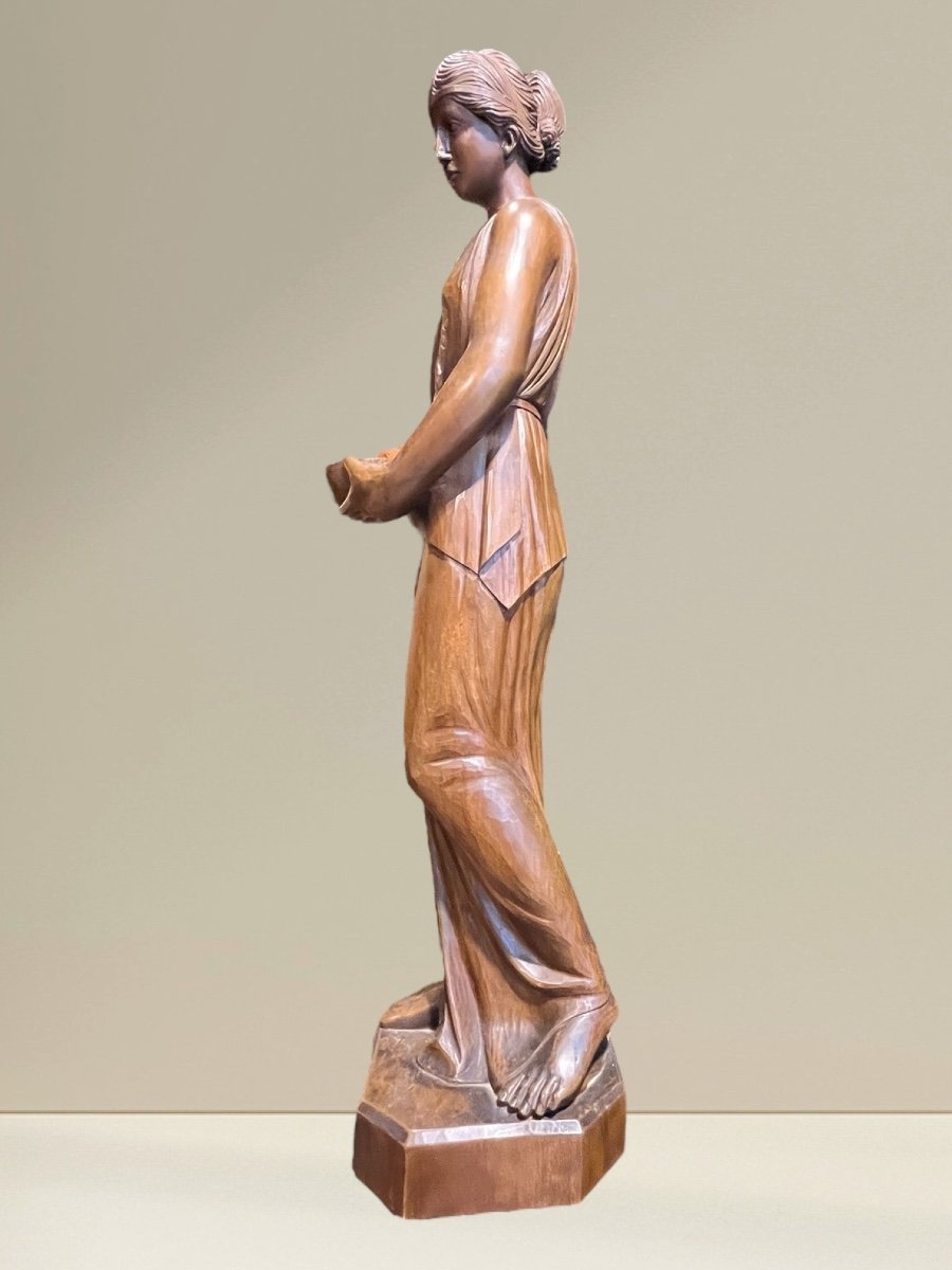 Pair Of Neoclassical Style Wooden Sculptures -photo-3