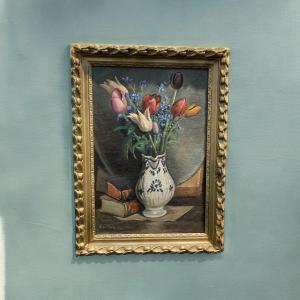 René Lienard De Saint-delis (1873-1958) "bouquet In A Vase"
