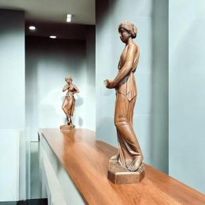 Pair Of Neoclassical Style Wooden Sculptures 