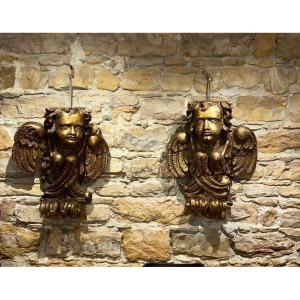 Pair Of Putti From The Italian Renaissance Period 