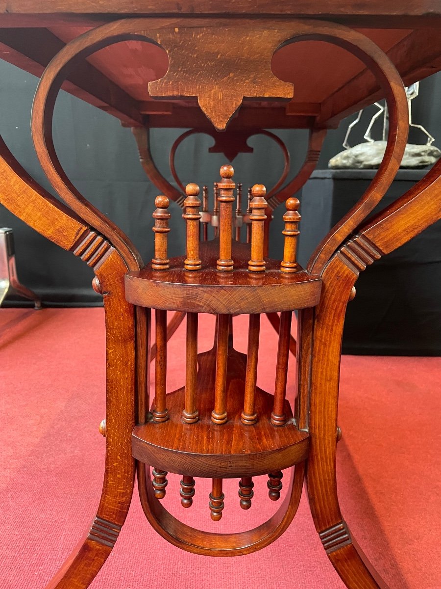 Thonet Side Table In Solid Bent And Stained Wood, Circa 1880-photo-2