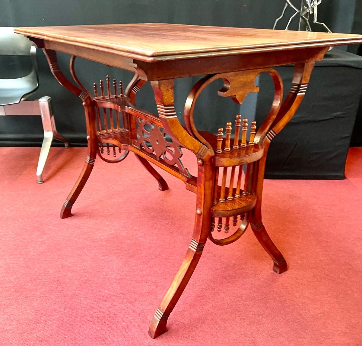 Thonet Side Table In Solid Bent And Stained Wood, Circa 1880