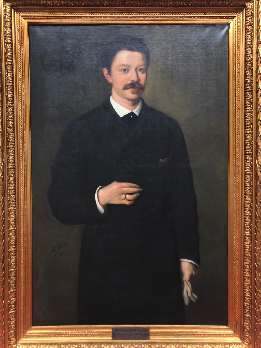 Albert Dillens, Portrait Of Mr. Cantillana, Founder Of The Cantillana Company, Hst, Signed, 1889