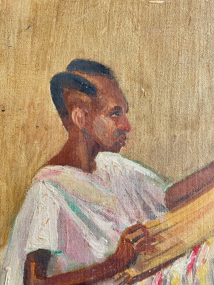 Marthe Molitor, Jeune Rwandaise, Huile Sur Panneau Entoilé, Annotée Au Verso, Ca 1945, Encadrée-photo-4