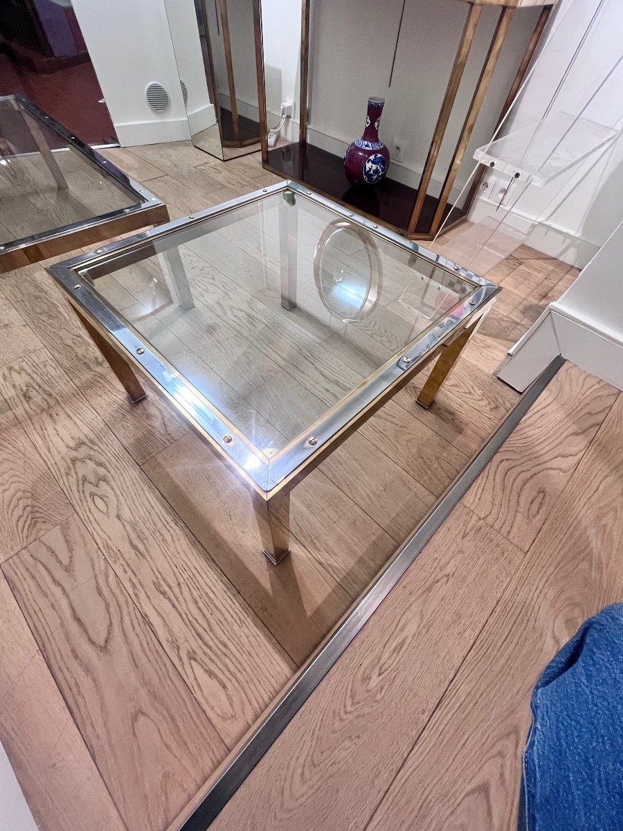 Table Basse Chrome Et Laiton -photo-2