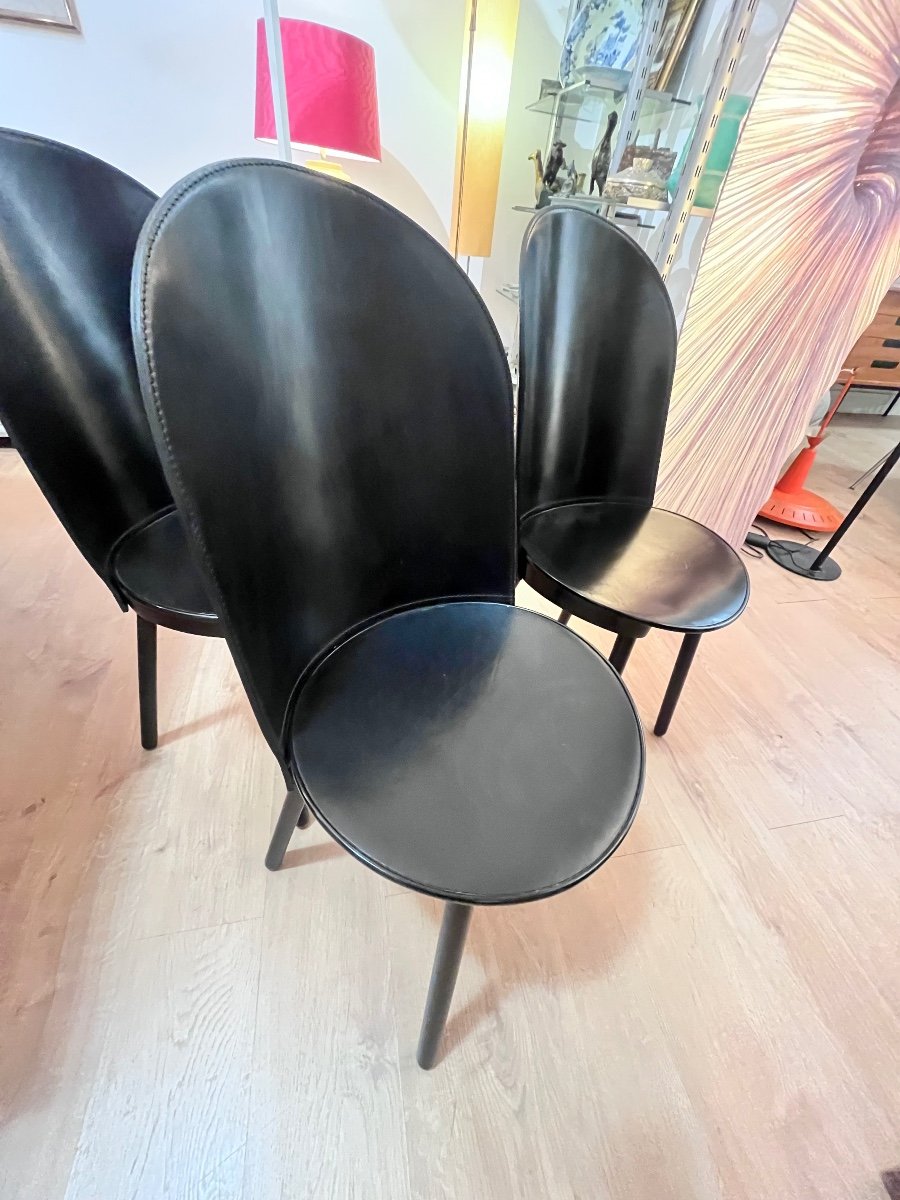 Set Of 4 Lomazzi Palmira Chairs For Zanotta-photo-2