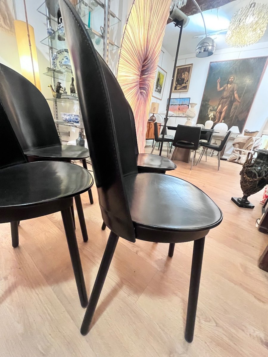 Set Of 4 Lomazzi Palmira Chairs For Zanotta-photo-3