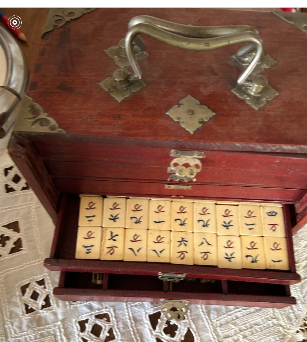 Old Majhong Game Early 20th Century Complete-photo-2