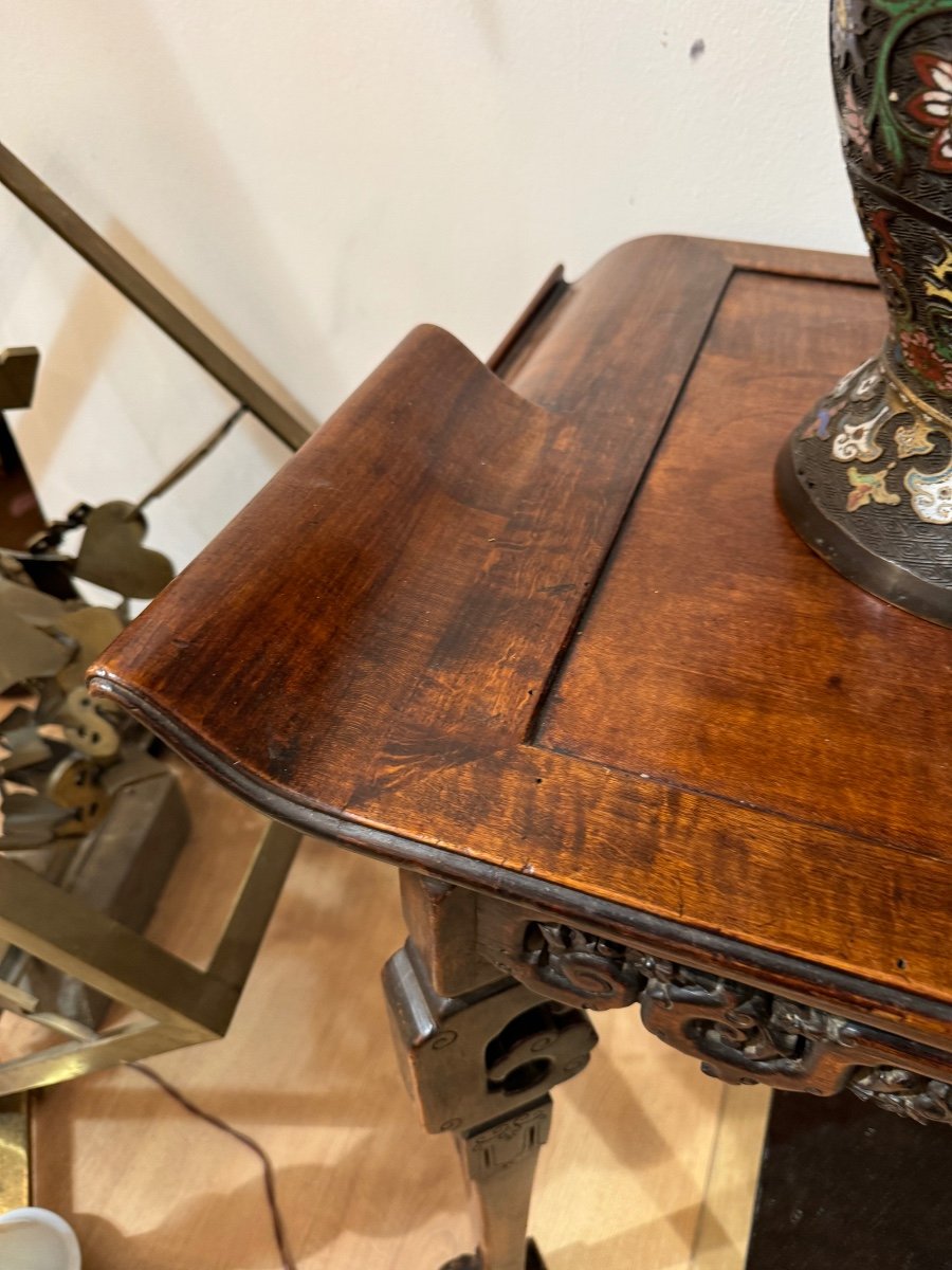 Console / Writing Table In Exotic Wood 19th Century In The Style Of Gabriel Viardot -photo-3