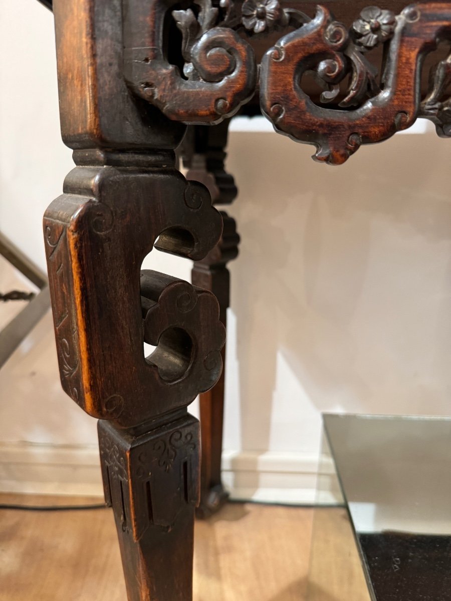 Console / Writing Table In Exotic Wood 19th Century In The Style Of Gabriel Viardot -photo-4