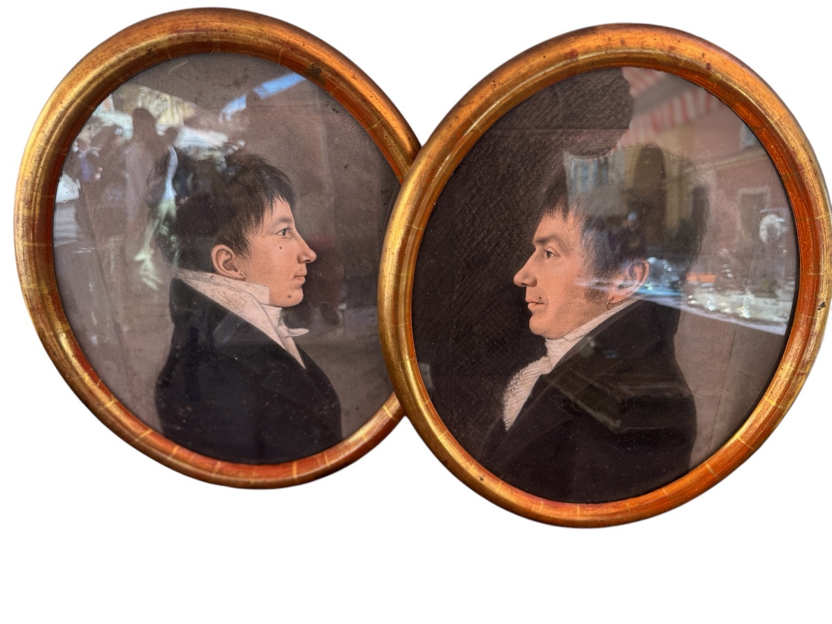 Pair Of Pastel Portraits Of Young Boys, 19th Century 