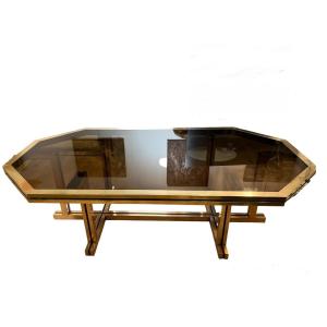 Unique Large Brass Dining Table Maison Jansen