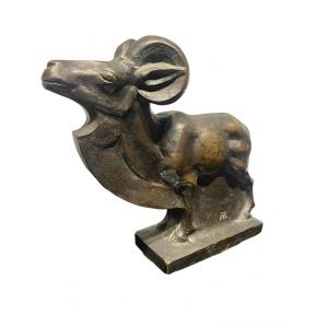 Art Deco Bronze Ibex Monogram Ar