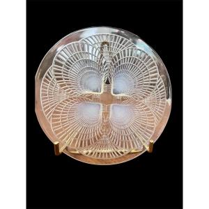 Coupe En Verre Opalescent Signé R Lalique France Modèle Coquilles "