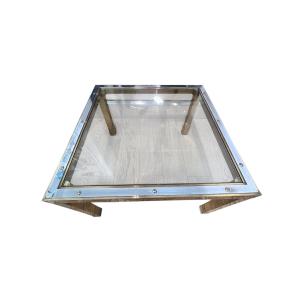 Chrome And Brass Coffee Table 