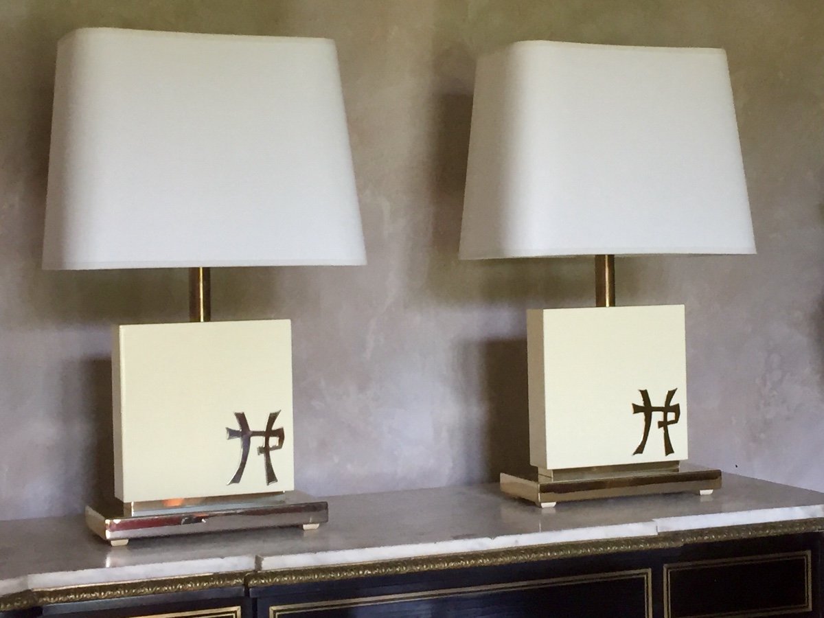 Pair Of Lamps By Jean-claude Mahey 70´s-photo-6