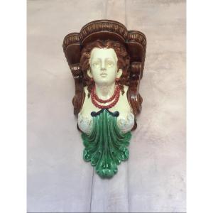Ceramic Wall Console By Thomas Sergent (1830-1890)