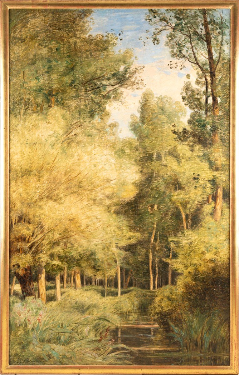 Huile sur toile Eugène Lavieille Barbizon