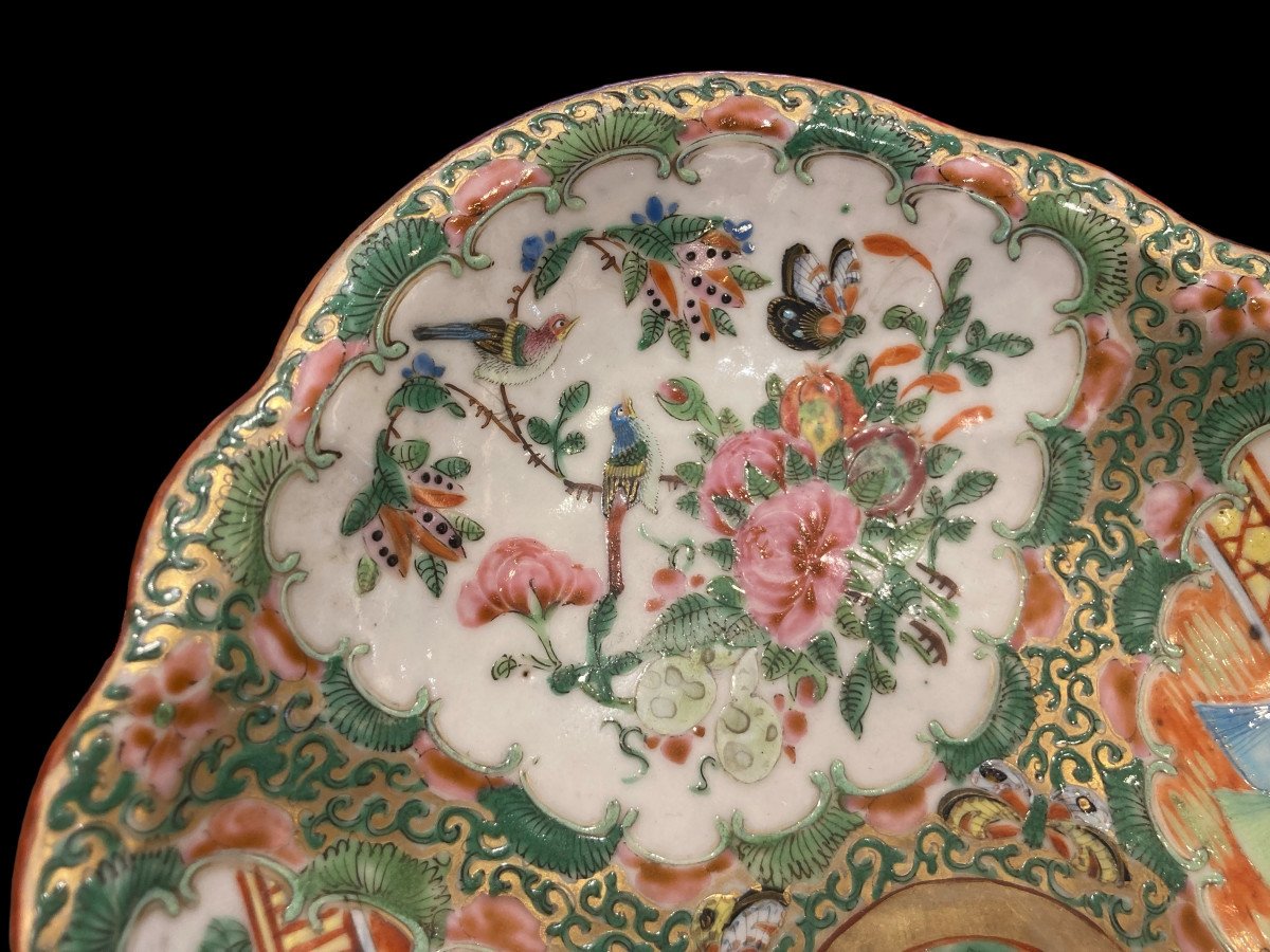 Green Family Canton Porcelain Dish, China, Early 19th Century-photo-2