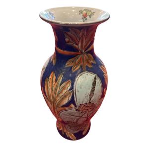 Vase bleu en porcelaine, Chine, fin XIXe - début XXe siècle