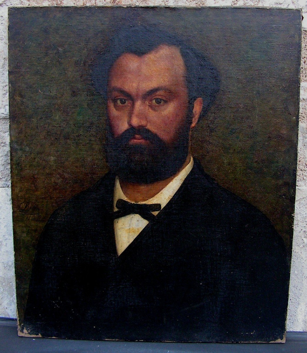  François Eugène Brillaud 1846-1916 Peintre Vendéen ( Cugand ) Portrait d'Homme-photo-2