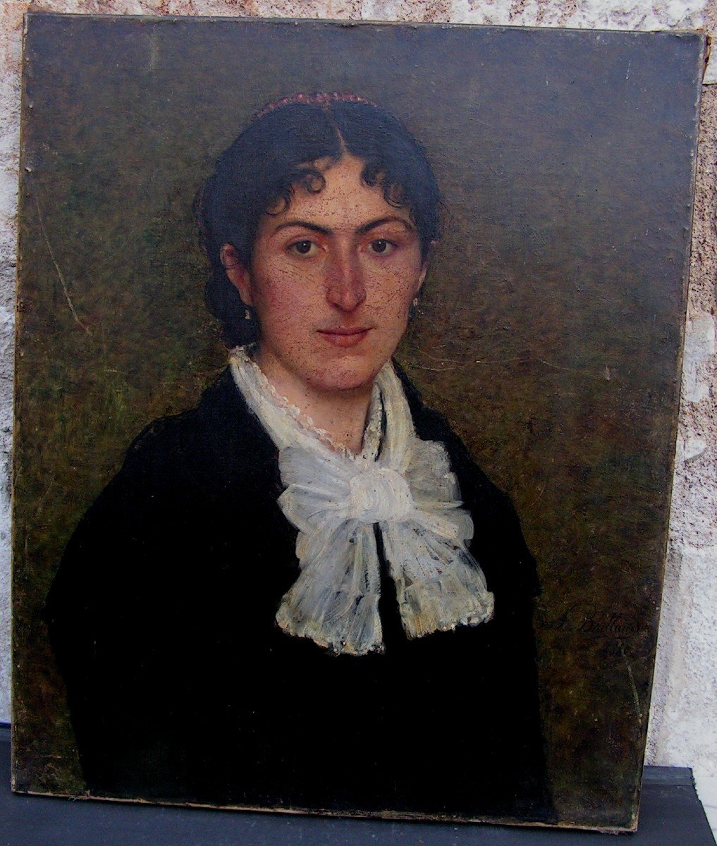 François Eugène Brillaud 1846-1916 Peintre Vendéen ( Cugand ) Portrait De Femme-photo-2