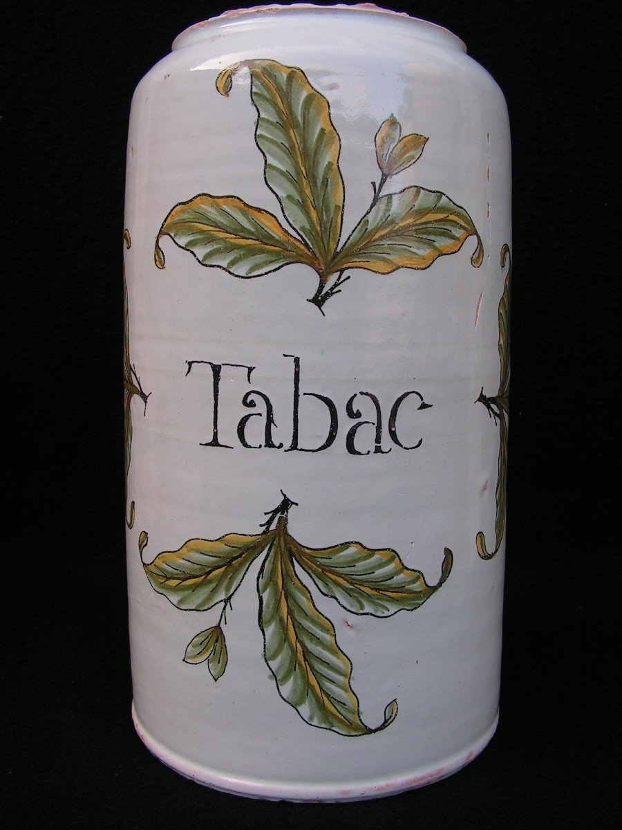 Pot A Tabac En Faïence De Saint-omer Vers 1750