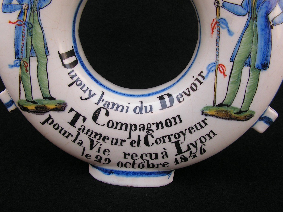 Gourd A Passant In Earthenware Companion Tanner And Curymaker Dupouy Received In Lyon 1846-photo-2