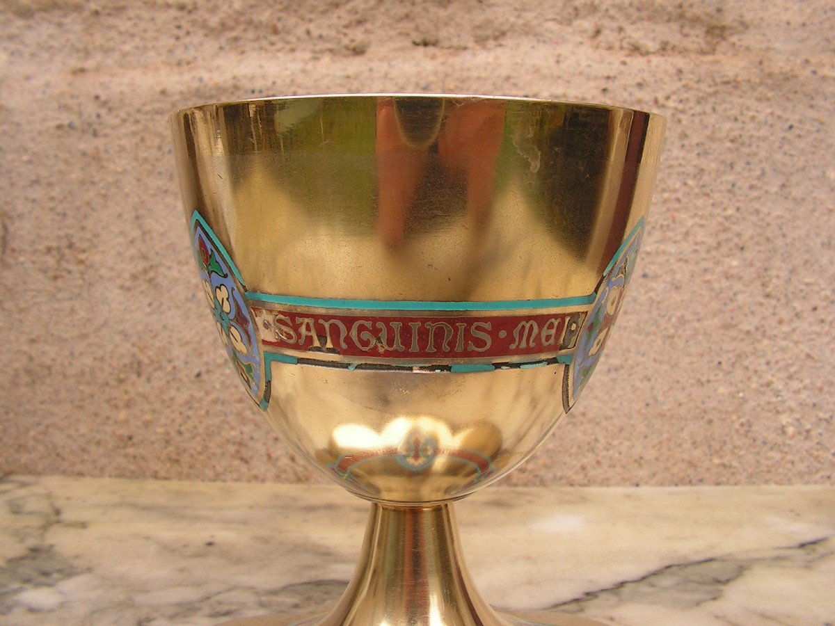 Demarquet Frères Chalice In Solid Silver Vermeil And Cloisonné Enamels-photo-1